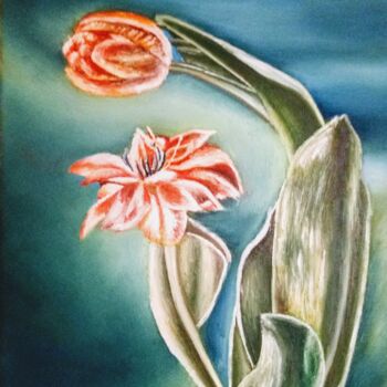 Schilderij getiteld "Tulip" door Marija Mitrovic, Origineel Kunstwerk, Olie