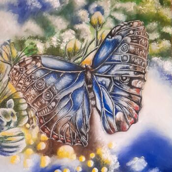 "Blue  butterfly" başlıklı Tablo Marija Mitrovic tarafından, Orijinal sanat, Petrol