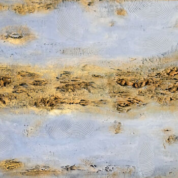 Pittura intitolato ""Golden Horizon"" da Marija Radovanovic, Opera d'arte originale, Acrilico