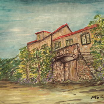 Painting titled "Stara-kuca - Otok V…" by Marija Sviličić, Original Artwork, Watercolor