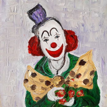 Pittura intitolato "Portrait - Clown, I…" da Marija Sviličić, Opera d'arte originale, Olio