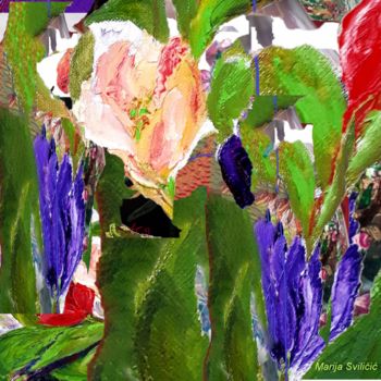 Grafika cyfrowa / sztuka generowana cyfrowo zatytułowany „Flower Tulip, Abstr…” autorstwa Marija Sviličić, Oryginalna praca,…