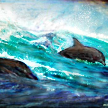 Grafika cyfrowa / sztuka generowana cyfrowo zatytułowany „Nature Ocean Dolphi…” autorstwa Marija Sviličić, Oryginalna praca,…