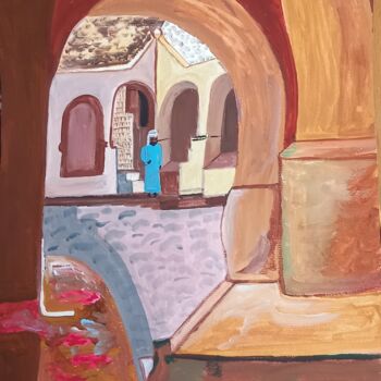 Painting titled "Innenhof in Arabien" by Marija Weiß, Original Artwork, Acrylic