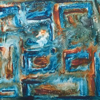 Peinture intitulée "Komposition in Blau" par Marija Weiß, Œuvre d'art originale, Acrylique