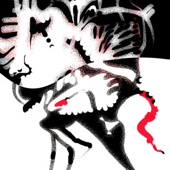 Digitale Kunst mit dem Titel "The old rooster" von Bondo, Original-Kunstwerk, Acryl