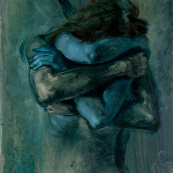 Malerei mit dem Titel "Hug" von Marijana Rakićević, Original-Kunstwerk, Öl