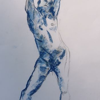 Рисунок под названием "Déhanché - Hips" - Marijo Ponce Fest, Подлинное произведение искусства, Пастель