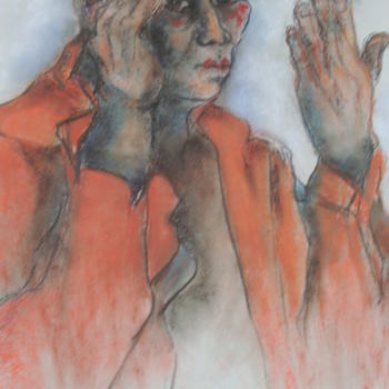 Drawing titled "Cache-cache - Hiding" by Marijo Ponce Fest, Original Artwork, Pastel