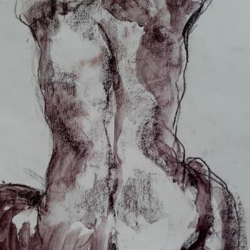Рисунок под названием "Dos nu - Naked back" - Marijo Ponce Fest, Подлинное произведение искусства, Пастель