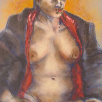 Drawing titled "Soie et moi - Silk…" by Marijo Ponce Fest, Original Artwork, Oil