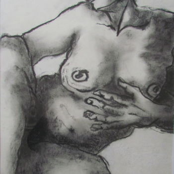 Drawing titled "Bicolore" by Marijo Ponce Fest, Original Artwork, Charcoal