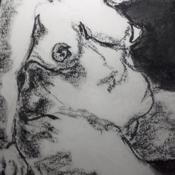 Drawing titled "Ronde et belle" by Marijo Ponce Fest, Original Artwork, Charcoal