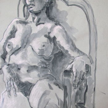 Drawing titled "Tranquille - Quiet" by Marijo Ponce Fest, Original Artwork, Pastel