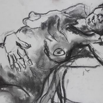 Drawing titled "Repue - Satiated" by Marijo Ponce Fest, Original Artwork, Charcoal