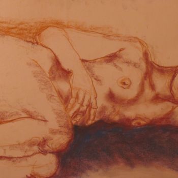 Drawing titled "Nude" by Marijo Ponce Fest, Original Artwork, Pastel