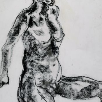 Drawing titled "Edmond" by Marijo Ponce Fest, Original Artwork, Charcoal