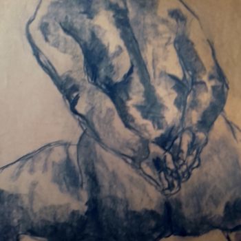 Drawing titled "Sumo" by Marijo Ponce Fest, Original Artwork, Charcoal