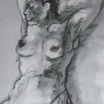 Drawing titled "Décontraction - Rel…" by Marijo Ponce Fest, Original Artwork, Charcoal