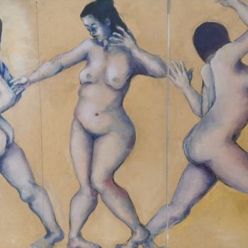 Desenho intitulada "Triptyque - Triptych" por Marijo Ponce Fest, Obras de arte originais, Acrílico