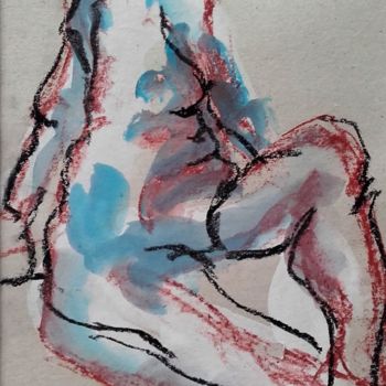 Desenho intitulada "Fond neutre - Nude…" por Marijo Ponce Fest, Obras de arte originais, Pastel