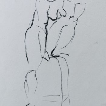 Drawing titled "Pose rapide - Quick…" by Marijo Ponce Fest, Original Artwork, Ink