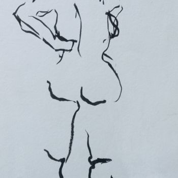 Drawing titled "Silhouette" by Marijo Ponce Fest, Original Artwork, Ink