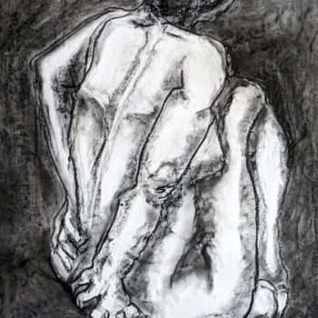 Drawing titled "Becky" by Marijo Ponce Fest, Original Artwork, Charcoal