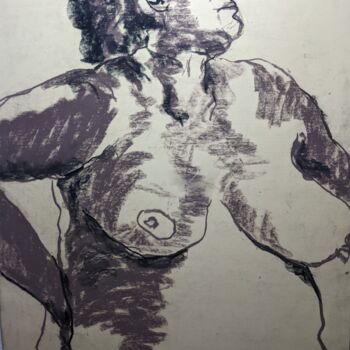 Drawing titled "Comme moi - As me" by Marijo Ponce Fest, Original Artwork, Charcoal