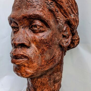 Sculptuur getiteld "Portrait" door Marijo Ponce Fest, Origineel Kunstwerk, Terra cotta