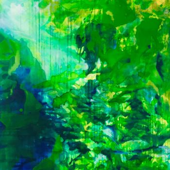 Картина под названием "Forêt Nouvelle Zéla…" - Marika Perros, Подлинное произведение искусства, Масло Установлен на Деревянн…