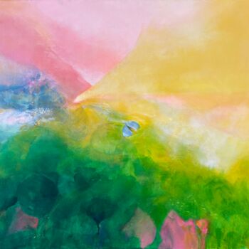 Pintura titulada "Paysage en rose" por Marika Perros, Obra de arte original, Oleo