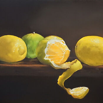 Malerei mit dem Titel "Limoni" von Marika Soldati, Original-Kunstwerk, Öl