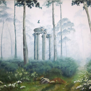 Malerei mit dem Titel "Il bosco del tempo" von Marika Soldati, Original-Kunstwerk, Öl