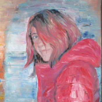 Painting titled "fille à l'anorak" by Marie-Laure Aymoz, Original Artwork, Oil