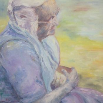 Painting titled "grand-mère" by Marie-Laure Aymoz, Original Artwork, Oil