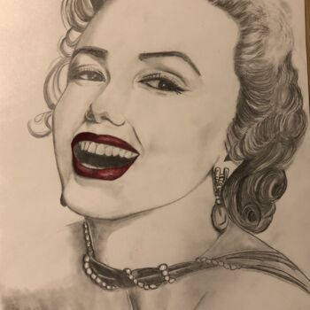 Drawing titled "Marilyn Monroe" by Marilena Iorio, Original Artwork, Pencil