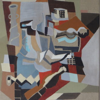Painting titled "Composition cubiste" by Marie-Laure Bernard-Maisondieu, Original Artwork, Acrylic