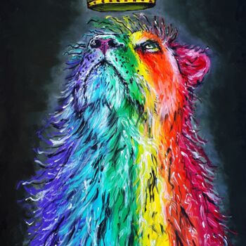 Картина под названием "Rainbow king" - Marily Valkijainen, Подлинное произведение искусства, Акрил