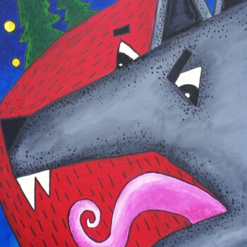 Painting titled "Red Riding Hood" by Marily Valkijainen, Original Artwork, Acrylic