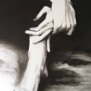 Peinture intitulée "pied et main C. Den…" par Marilyn Bourgois, Œuvre d'art originale