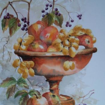 Malarstwo zatytułowany „coupe fruits” autorstwa Marilyn Bourgois, Oryginalna praca