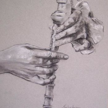 Peinture intitulée "les mains" par Marilyn Bourgois, Œuvre d'art originale