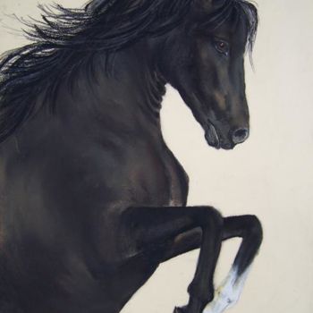 Peinture intitulée "cheval" par Marilyn Bourgois, Œuvre d'art originale