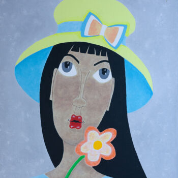 Painting titled "Alix" by Marilyn Cantrel, Original Artwork, Acrylic Mounted on Wood Stretcher frame