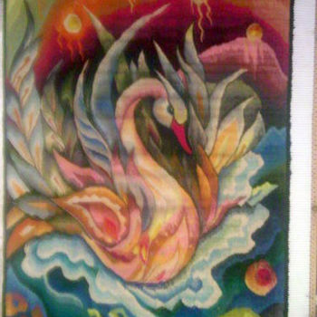 Arte textil titulada "Swan - tapestry. El…" por Sophia Nuna, Obra de arte original