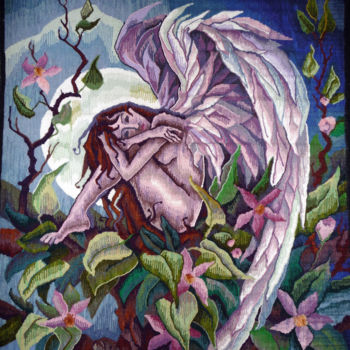 Arte textil titulada "Angel of Hope - El…" por Sophia Nuna, Obra de arte original