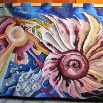 Arte textil titulada "El Sol. The Sun - t…" por Sophia Nuna, Obra de arte original