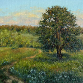 Painting titled "Early evening" by Marina, Original Artwork, Oil