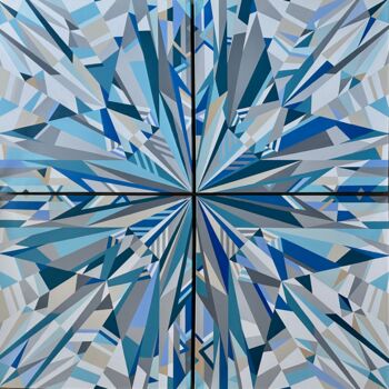 Painting titled "Crystal Blue" by Marina Astakhova, Original Artwork, Acrylic